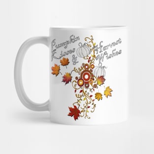 Fall Home Decor & Gifts: Quote Pumpkin Kisses & Harvest Wishes, Cute for Thanksgiving Mug